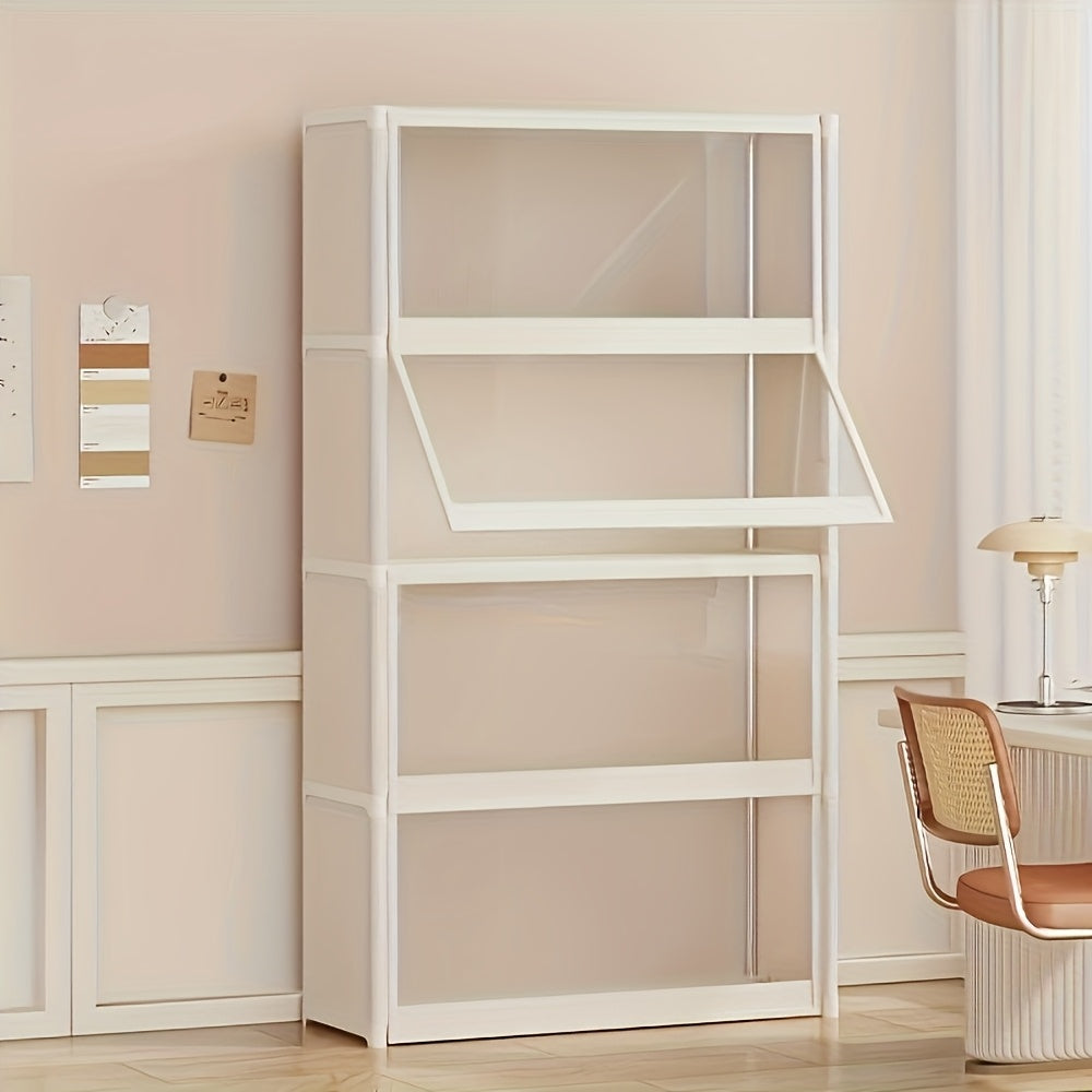 Modern Metal Frame Storage Organizer with Lid, Dustproof Design for Bedroom, Living Room, Kitchen, Study, Office - Large Capacity